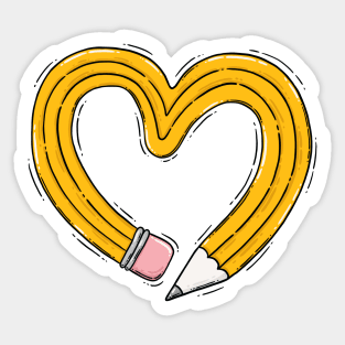 Heart Pencil Sticker